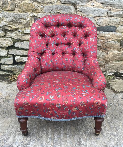 fig 1. Antique Victorian Button Back Nursing Chair