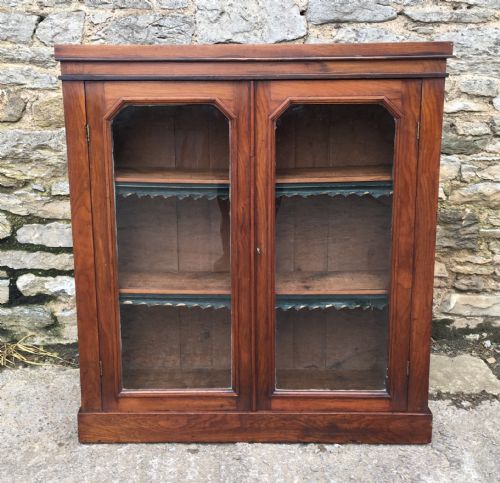 Antique Victorian Walnut Glazed Bookcase