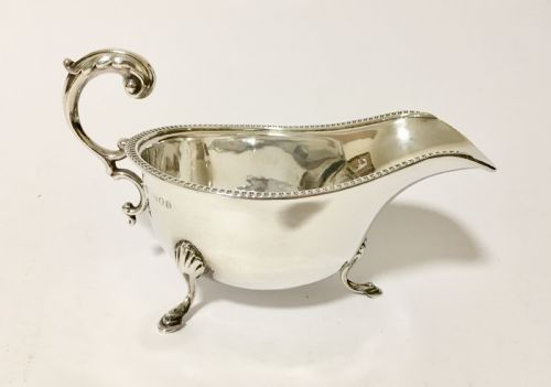 Antique Solid Sterling Silver Sauce Boat London 1936
