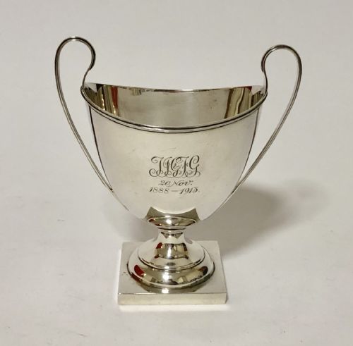 Antique Solid Silver Twin Handled Trophy Cup Chester 1912
