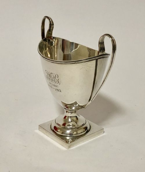 fig 1. Antique Solid Silver Twin Handled Trophy Cup Chester 1912