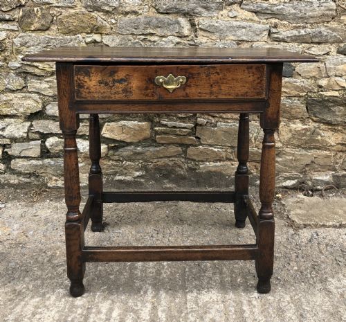 fig 1. Antique 18th Century Country Oak Side Table