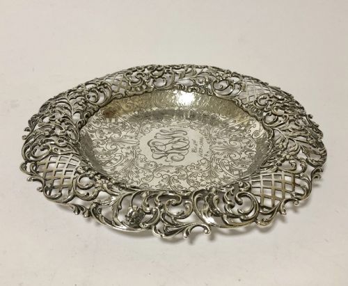 fig 1. Antique American Solid Sterling Silver Dish by Tilden Thurber Co