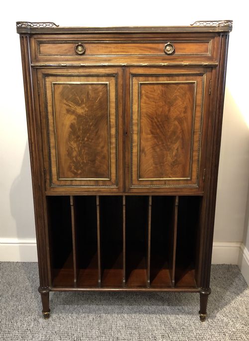 Large Antique Mahogany Music Cabinet