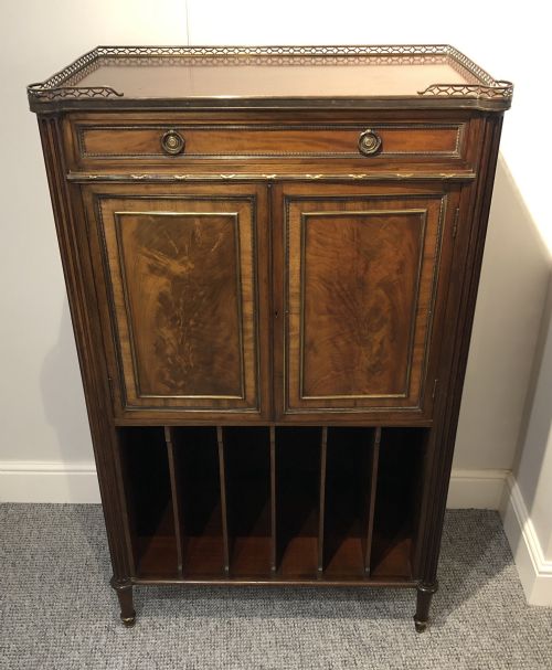 fig 1. Large Antique Mahogany Music Cabinet