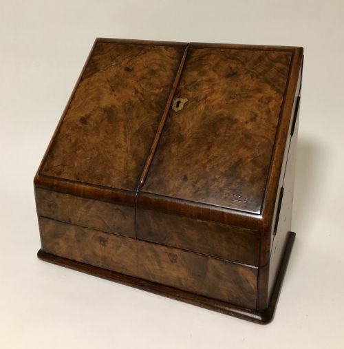 fig 1. Antique Victorian Walnut Desktop Stationery Cabinet