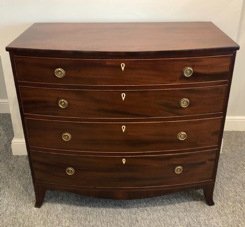 Antique Georgian Regency Mahogany Bow Front Chest of Drawers