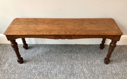 Antique Victorian Oak Hall Bench