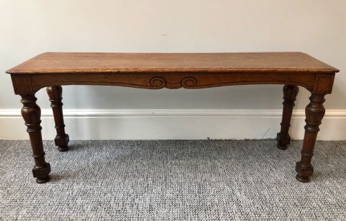 fig 1. Antique Victorian Oak Hall Bench