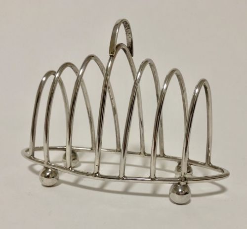 Antique Solid Sterling Silver Toast Rack 1911 George Unite