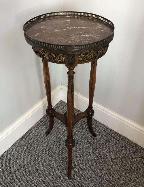fig 1. Antique French Marble Topped Side Table
