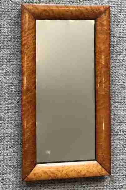 Small Antique Victorian Birds Eye Maple Wall Mirror