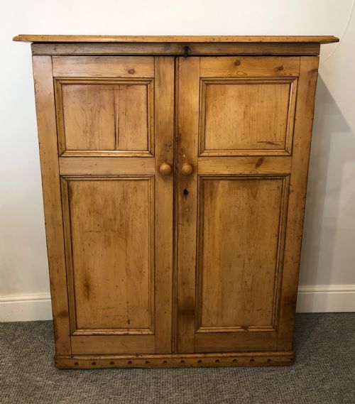 Antique Victorian Narrow Pine Cupboard