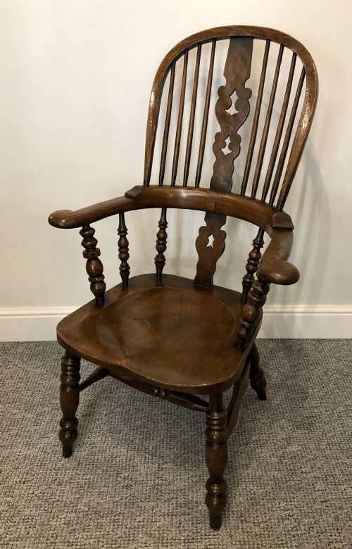fig 1. Antique Broad Arm Windsor Chair