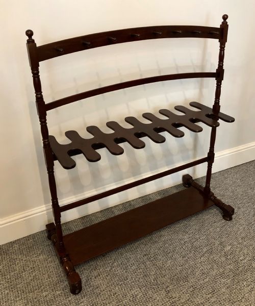 fig 1. Superb Large Antique Regency Mahogany Whip and Boot Rack Stand