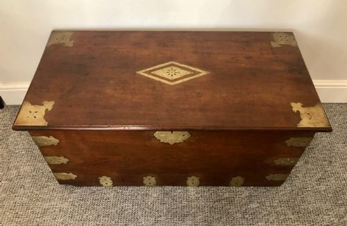 fig 2. Antique Anglo Indian Brass Bound Teak Chest
