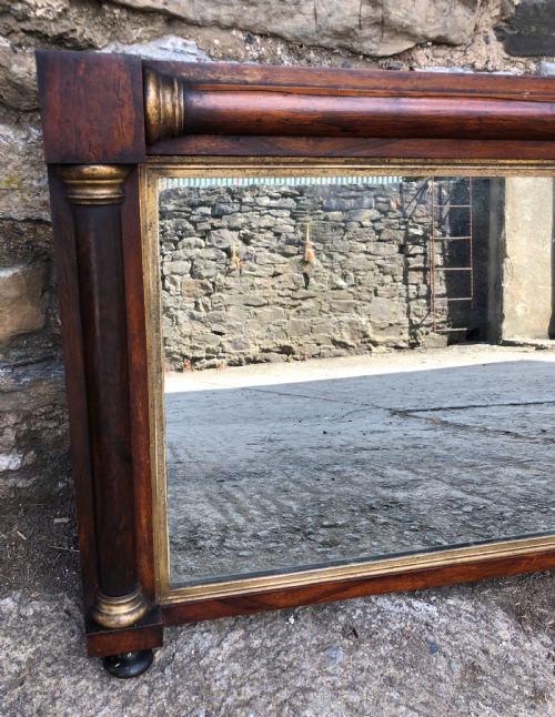 fig 1. Antique Regency Rosewood Overmantel or Wall Mirror