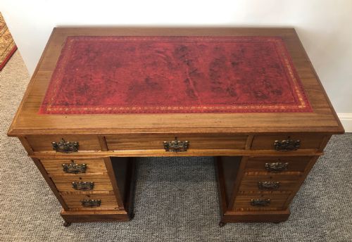 fig 1. Small Antique Edwardian Pedestal Writing Desk