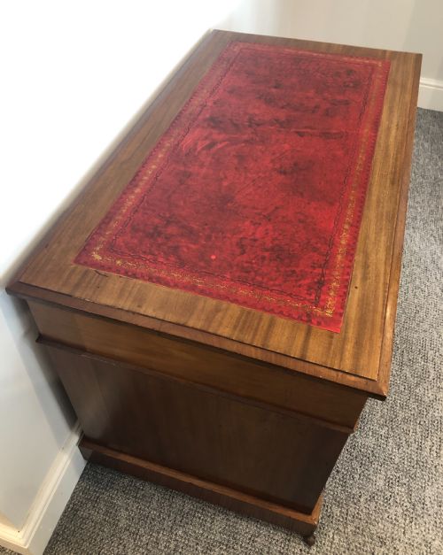 fig 2. Small Antique Edwardian Pedestal Writing Desk