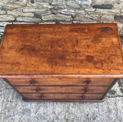 fig 1. Small Antique Victorian Mahogany Chest of Drawers