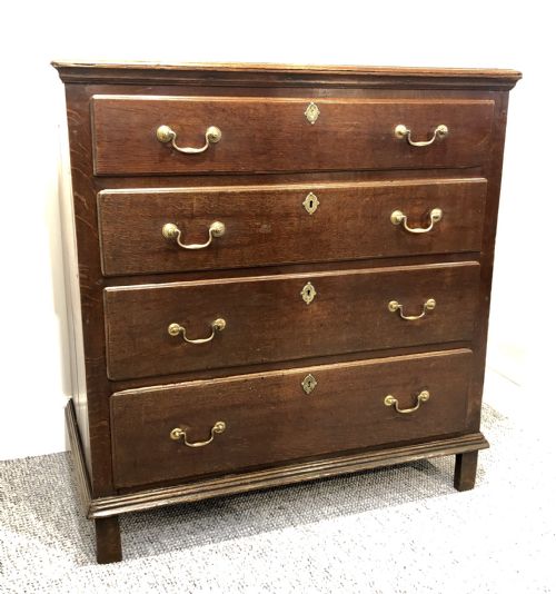 fig 1. Antique 18th Century Oak Chest of Drawers