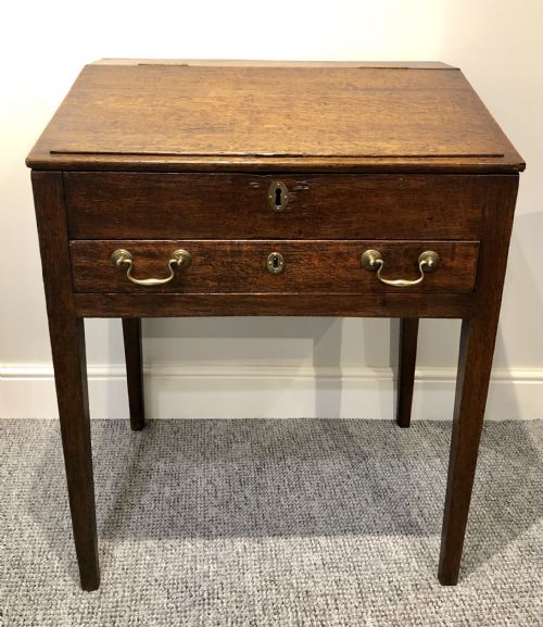 fig 1. Antique Georgian 18th Century Oak Clerks Desk