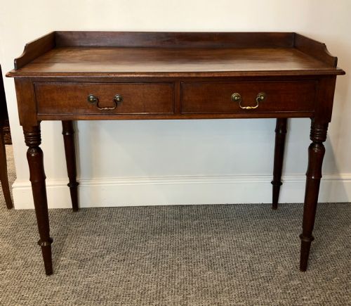 Antique Georgian Mahogany Two Drawer Side Table