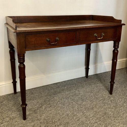 fig 1. Antique Georgian Mahogany Two Drawer Side Table