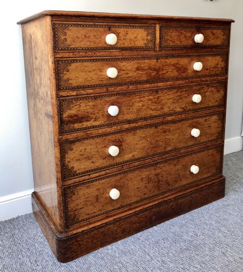 fig 2. Large Victorian Pine Chest of Drawers with Original Painted Decoration