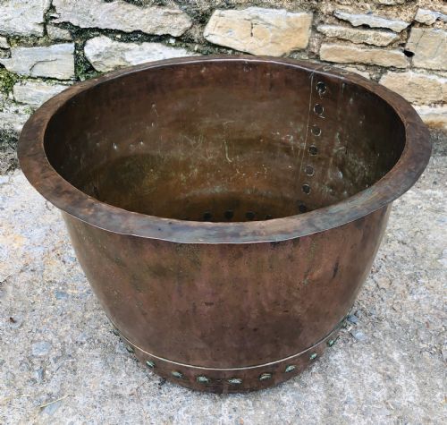fig 1. Large Antique Riveted Copper Boiler