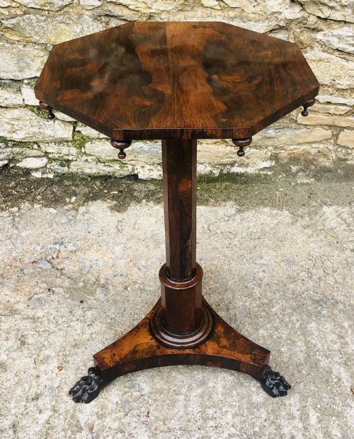 fig 1. Small Antique Regency Rosewood Octagonal Table