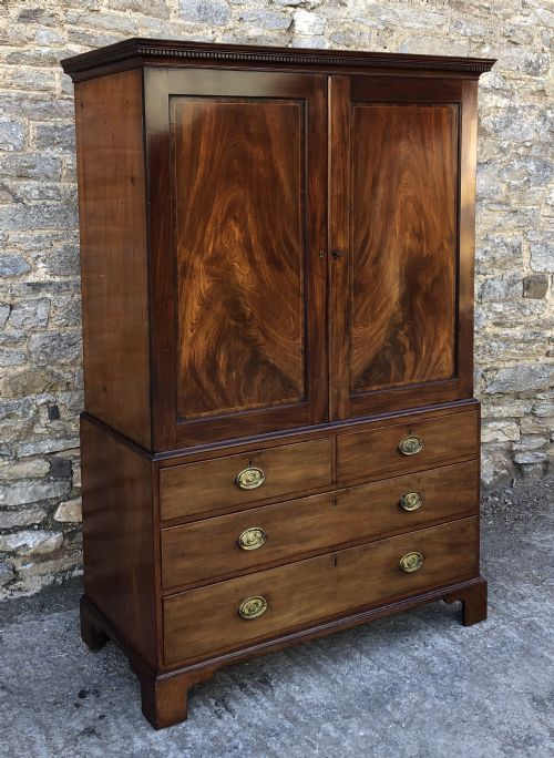 fig 2. Antique Georgian Mahogany Linen Press