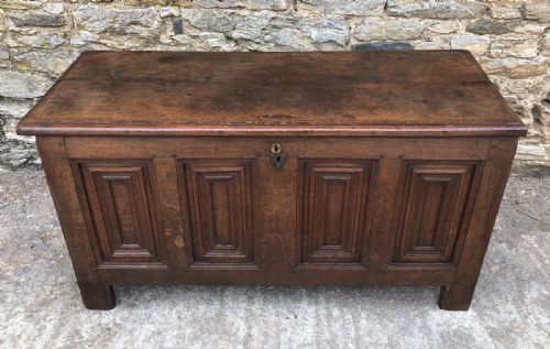 fig 2. Antique 18th Century Oak Panelled Coffer