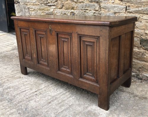 fig 3. Antique 18th Century Oak Panelled Coffer