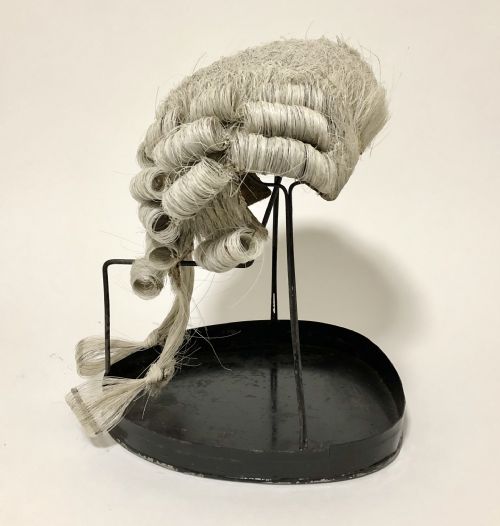 Antique Victorian Barristers Wig in Original Tin