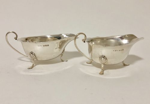 Pair of Solid Silver Sauce Boats 1926 by Asprey