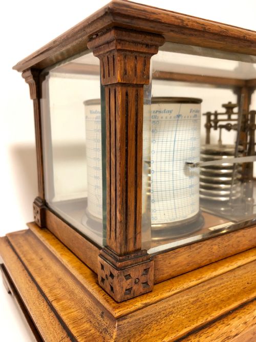 fig 3. Antique Short and Mason Oak Cased Barograph