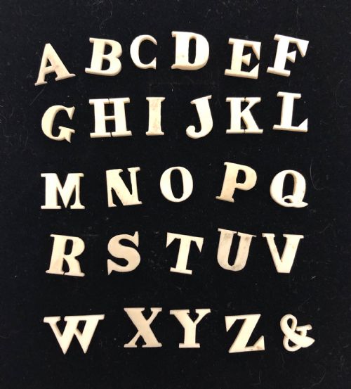 Complete Set of Antique Bone Alphabet Spelling Letters