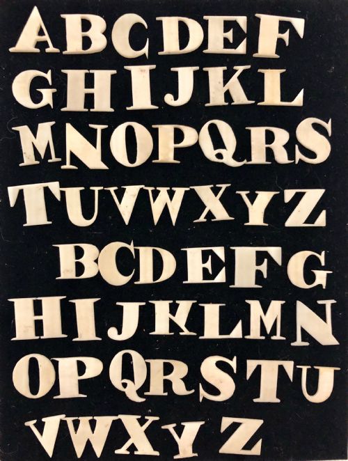 Set of Antique Bone Spelling Alphabet Letters
