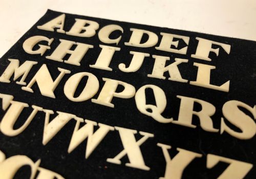 fig 1. Set of Antique Bone Spelling Alphabet Letters