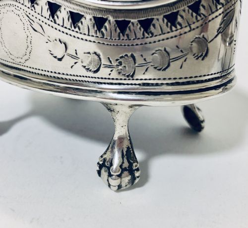 fig 1. Pair of Georgian Silver Salt Cellars with Blue Glass Liners