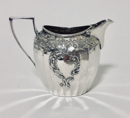 fig 1. Quality Antique 3 Piece Solid Silver Tea Set