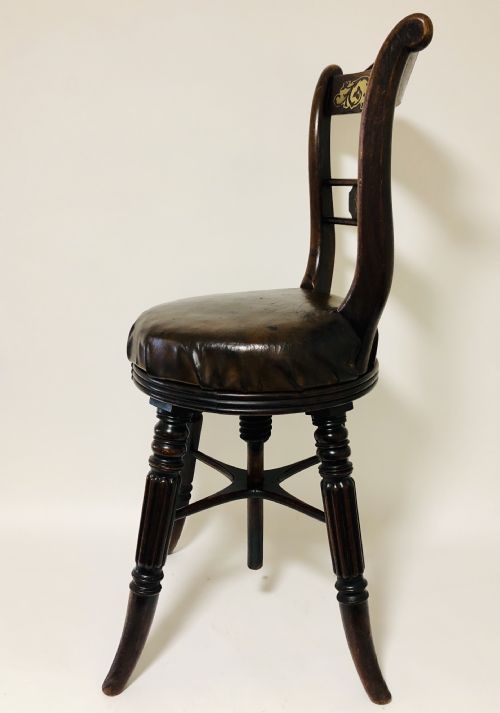 fig 1. Antique Regency Adjustable Harpist Music Chair