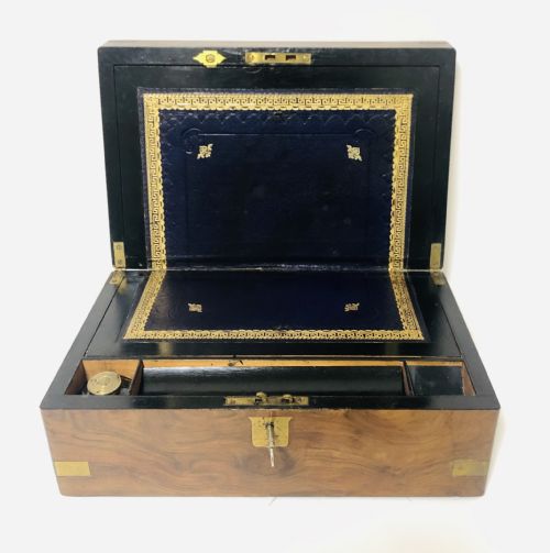 Antique Victorian Burr Walnut Writing Slope Box