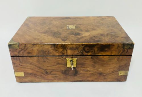 fig 1. Antique Victorian Burr Walnut Writing Slope Box