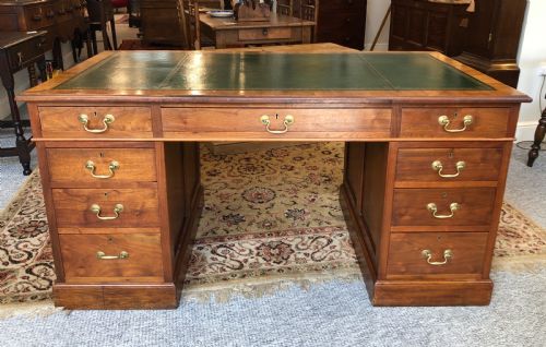 Large Antique Mahogany Pedestal Desk