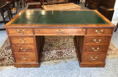 fig 1. Large Antique Mahogany Pedestal Desk