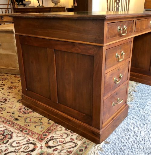 fig 2. Large Antique Mahogany Pedestal Desk