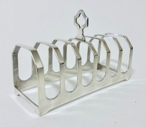 Large Antique Solid Silver Toast Rack