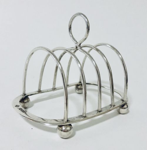 Quality Antique Solid Silver Toast Rack Chester